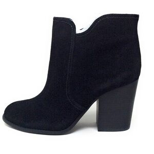 NEW Jessica Simpson Sadora Black Split Suede Block Heel Ankle Boots